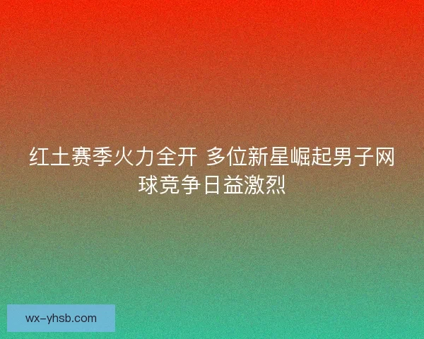 红土赛季火力全开 多位新星崛起男子网球竞争日益激烈