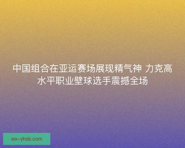 中国组合在亚运赛场展现精气神 力克高水平职业壁球选手震撼全场
