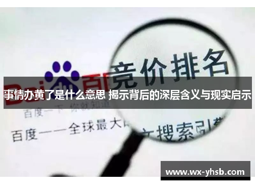 事情办黄了是什么意思 揭示背后的深层含义与现实启示